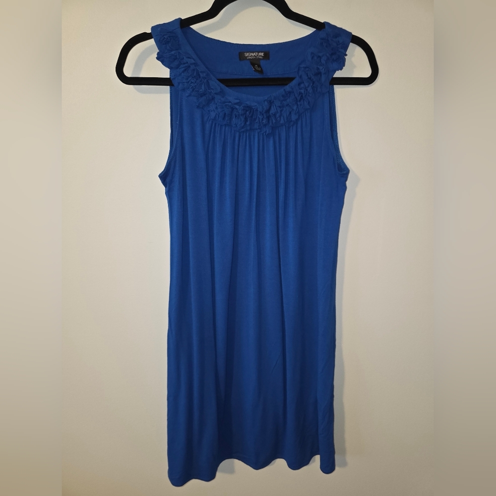 Signature Royal Blue Ruffled Dress - Picture 2 of 4
